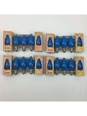 Vintage Westinghouse Christmas Bulbs D14 C-9 1/2 or Hanukkah Blue Lights 4 Sets